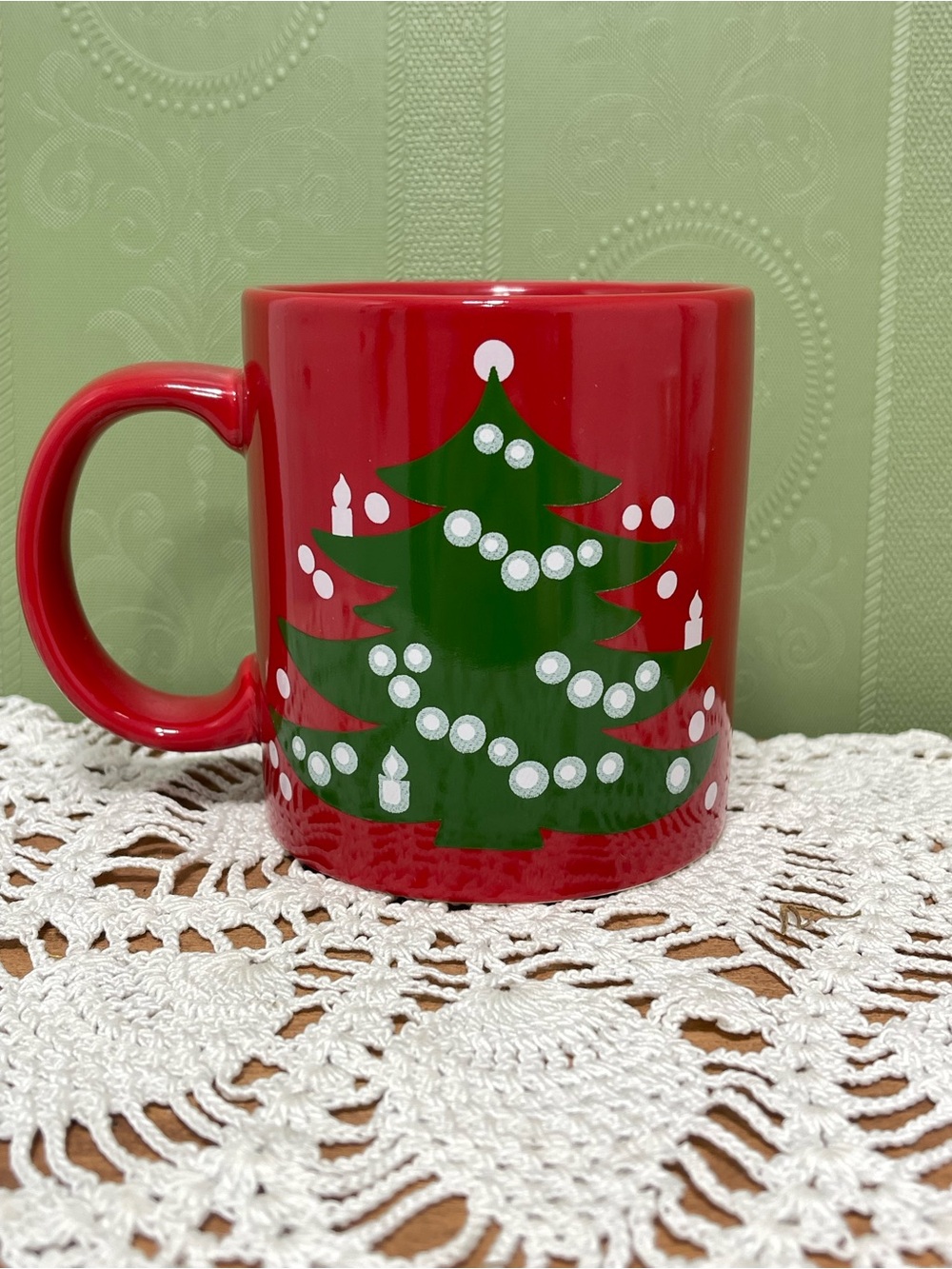 Waechtersbach Red Christmas Tree Coffee Mug Germany